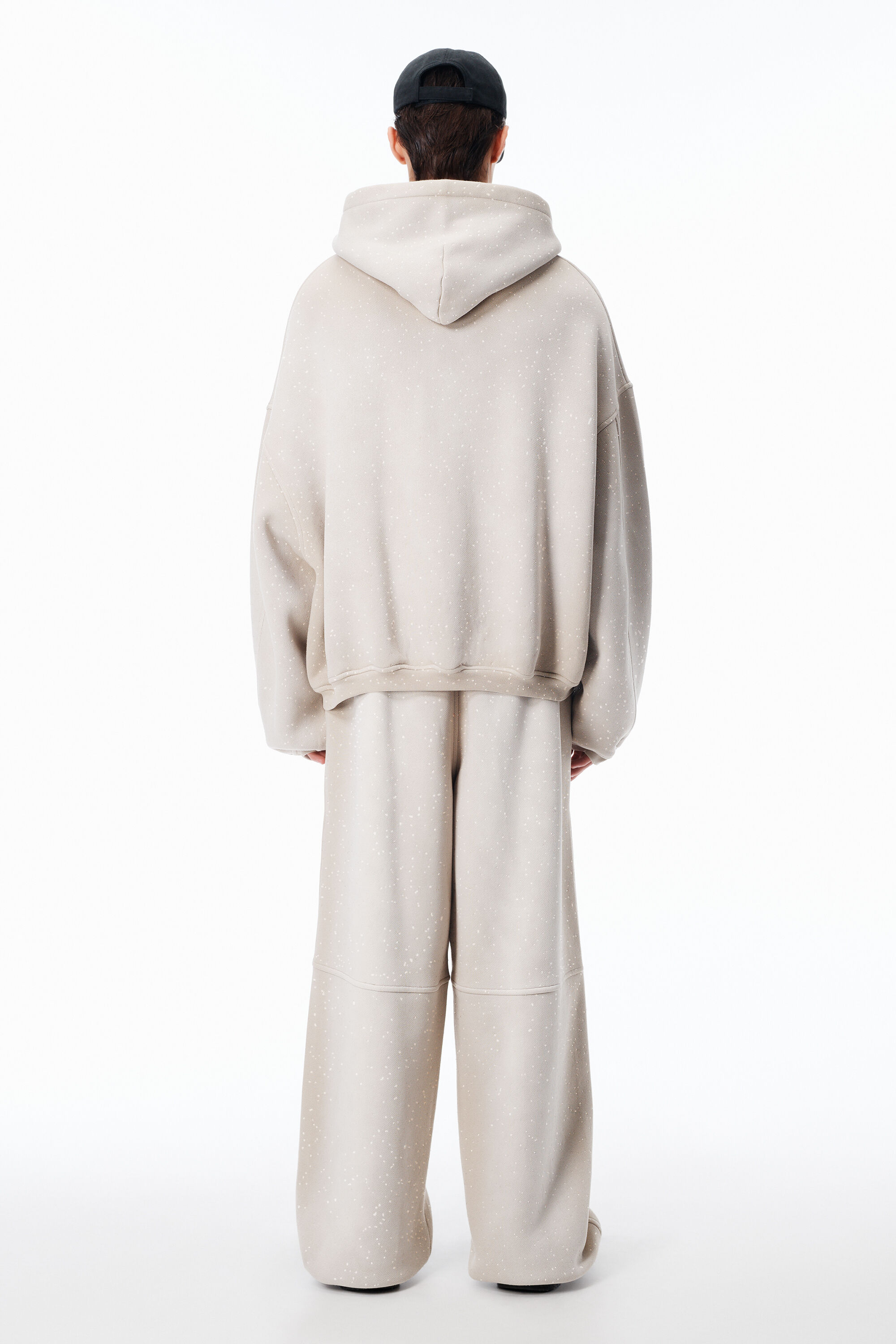 Unisex Crystal Hotifx Zip-Up Hoodie in Cotton Blend in WASHED