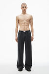 Alexander Wang washed black wide-leg pant in cotton jersey