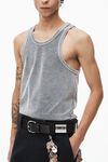 alexander wang 丝绒圆领背心上衣 washed charcoal