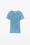Alexander Wang washed blue short-sleeve tee in ribbed cotton
