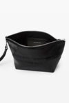 Alexander Wang black punch 裂纹漆皮腕带手拿包