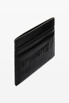 alexander wang card case in crackle patent  black