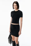 Alexander Wang black black wool-blend hotfix logo tee