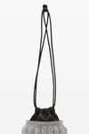 alexander wang クリスタルメッシュ ドローストリングポーチ white/black