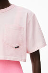 alexander wang ハイツイストジャージー クロップtシャツ light pink