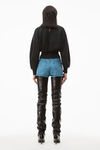 alexander wang crystal trim pullover in boiled wool charcoal