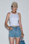 Alexander Wang vintage light indigo clear hotfix high-rise denim short