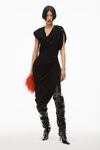 alexander wang asymmetrical tshirt dress in silky jersey black
