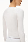 alexander wang long-sleeve tee in ribbed cotton white