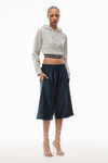 alexander wang long-sleeve hoodie in stretch corduroy heather grey