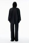Alexander Wang black black silk slashed sleeve shirt