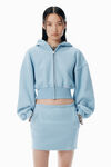 Alexander Wang light blue light blue cropped zip-up hoodie