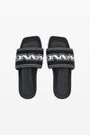 Alexander Wang black black logo pool slides