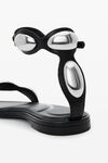 alexander wang dome goatskin leather sandal  black