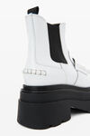 alexander wang carter 及踝防水台闪亮皮靴 optic white