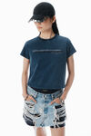 Alexander Wang washed navy navy cotton shrunken logo tee