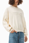 alexander wang logo pullover in boiled wool ivory