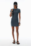 Alexander Wang graphite grey logo jacquard shrunken minidress