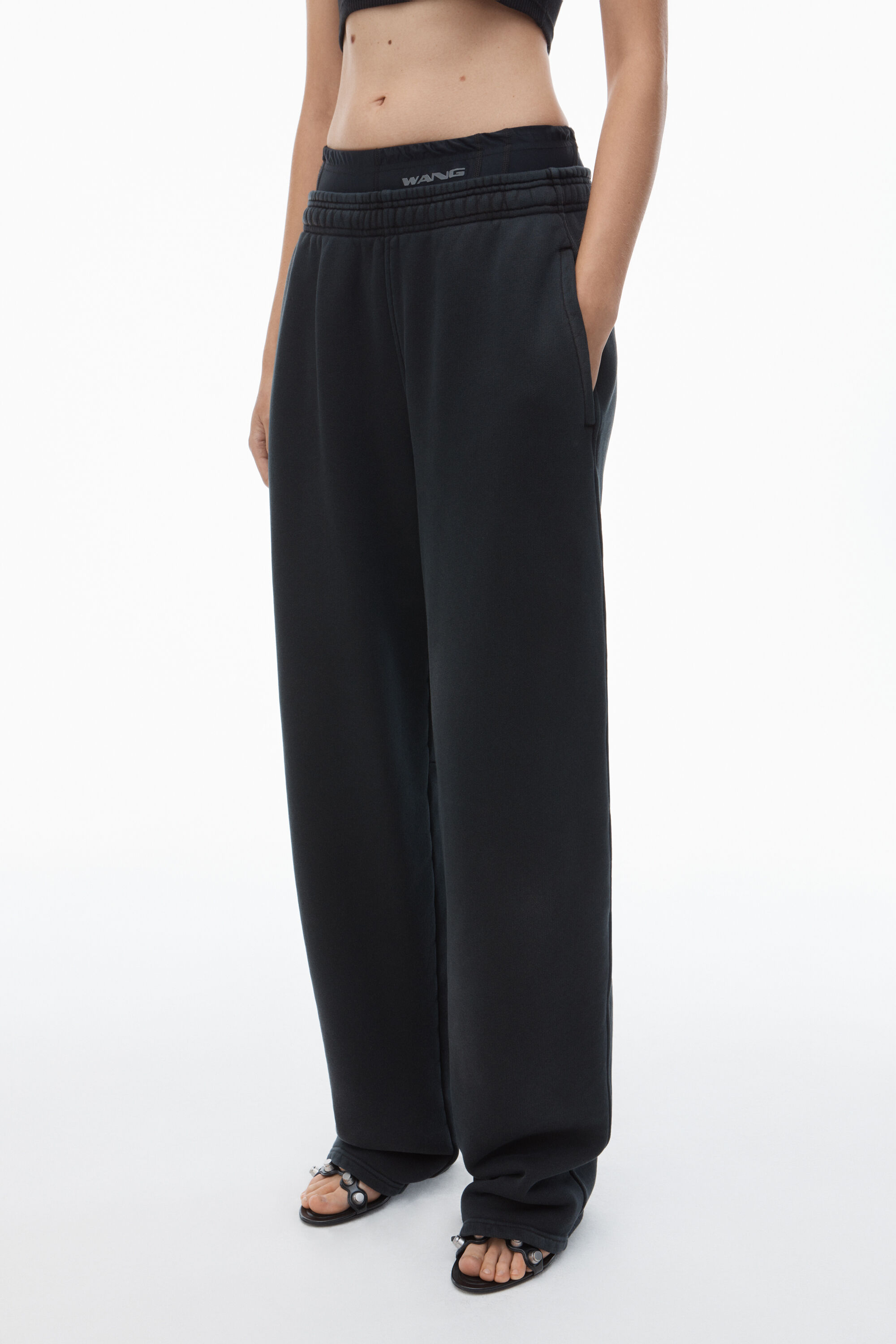 ショーツ ALEXANDER WANG LOGO PRE-STYLED BOXER PANTS Pre-Styled Boxer Pants in BLUE MULTI | alexanderwang®