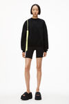 alexander wang puff logo sweatshirt in structured terry black
