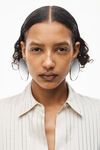 alexander wang chrome lens earring in metal silver