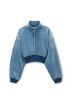 Alexander Wang washed light blue 浅蓝色磨毛牛仔布漏斗领夹克