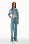 Alexander Wang vintage light indigo ez - mid rise straight leg jeans in clear hotfix