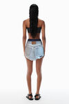 Alexander Wang distressed light bleach distressed pre-styled denim skirt