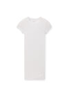 Alexander Wang white short sleeve loungewear dress in ribbed cotton jersey