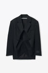 Alexander Wang black blazer squadrato con spacco anteriore extralarge