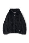 Alexander Wang black unisex zip-up hoodie in calf hair