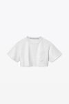 Alexander Wang light heather grey cropped pocket tee in high twist jersey