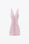 Alexander Wang pink chalk 透明褶饰背心迷你连衣裙