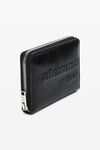 alexander wang compact  wallet in crackle patent leather black
