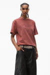 alexander wang embossed logo tee in compact jersey acid apple
