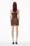 Alexander Wang campfire ruched cami minidress in crystal hotfix