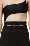 alexander wang logo elastic mini skirt in ribbed jersey black