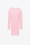 alexander wang 罗纹棉长袖圆领连衣裙 light pink