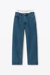 alexander wang layered loose jean in denim deep blue