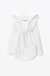 alexander wang layered bikini shirt in poplin swim white