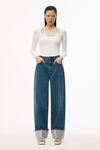 alexander wang logo jacquard top in stretch knit soft white