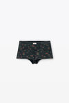 Alexander Wang washed black multi 花卉图案华夫格针织男童短裤