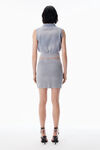 Alexander Wang washed grey grauer chenille-minirock aus baumwollmischgewebe