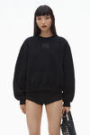 alexander wang 发泡徽标装饰硬挺毛圈布运动衫 black