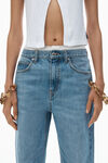 Alexander Wang vintage light indigo pre-styled denim jeans with pointelle waistband