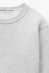 alexander wang kids logo sweatshirt in essential terry light heather grey