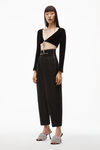 alexander wang carrot leg trouser in cotton tailoring black