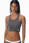 Alexander Wang army drab grey classic ribbed cotton racer tank