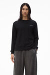 Alexander Wang black unisex long sleeve tee in high twist jersey
