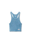 Alexander Wang washed blue débardeur court à dos nageur en coton côtelé